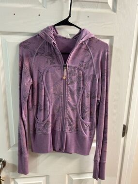 lululemon athletica Purple Floral Zip Hoodie